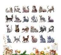 Calendrier de l'Avent chat de Noël compte à rebours Jouet Ornement Chat | Calendrier de l'Avent 24 Animaux Pour Familles Collectionneurs Fête de Noël Bureaux Maison Pièce Chambre É