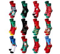 Calendrier de l'Avent chaussettes 2025, 12 paires de chaussettes Noël, compte à rebours 24 jours pour hommes et femmes