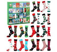 Calendrier De L'Avent Chaussettes, Chaussettes De Noël 2024, 12 Jours De Compte À Rebours De Noël Calendrier De L'Avent 2024 Calendrier Du Compte À Rebours De Noël Pour Adultes
