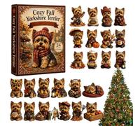 Calendrier De L'Avent Chien 2026 Yorkshire Terrier de Noël mignon en | Décor D'Arbre Chien Calendrier À Rebours Pour Maison Chambre Bureau Magasin Hôtel Église Sapin Guirlande