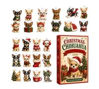 Calendrier de l'Avent Chien Chihuahua en Acrylique Décor Plat en Acrylique | Calendrier de l'Avent 24 Jours pour Maison Pièce Appartement Bureau Étudiant Fête