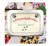 Calendrier de l'Avent chiens pour les amoureux des chiens - 24 motifs et pensées spéciaux de chiens, emballés dans une boîte en métal décorative, exclusivement conçu dans le Manufaktur Graue.