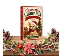 Calendrier de l'Avent Chihuahua Compte à Rebours de 24 Jours Noël | Décompte des 24 Jours Noël pour Maison Pièce Appartement Bureau Étudiant Fête