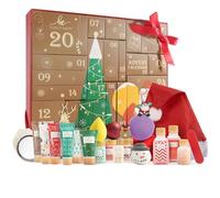 Calendrier de l'Avent，Coffret cadeau de Noël, Body & Earth 24 PCS Coffret de Bain, Comprend Bonnet de Noël, Lotion pour le Corps, Gel Douche, Bombe de Bain, weihnachtsgeschenke für frauen