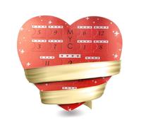Calendrier de l'avent coffret coeur 14 bijoux - doré et cristal