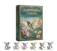Calendrier de l'Avent Colibri 24 Jours de de Collection 2D en Acrylique | Calendrier de l'Avent à Thème Oiseaux pour Noël, fêtes, bureaux, maison, pièce, chambre, école, fenêtre, sac à