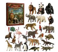 Calendrier de l'Avent | Comptage à Rebours de Noël Vingt-quatre Jours | Pendentifs Animaux Acrylique 2D pour Garçons | Activités Quotidiennes Familiales pour Maison École Fête