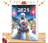 Calendrier de l'Avent Compte à Rebours - 24 Jours 2025 avec Ornement Jésus en Relief pour Compte à Rebours | Décoration Murale Suspendue Mignonne pour Collectionneurs Porte Entrée Fête Intérieur Maiso