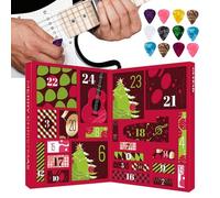 Calendrier de l'Avent Compte à rebours | 24 Jours Accessoires Guitare Calendrier de l'Avent | Médiators pour Guitare | Pour Ukulélé Gaming Exercice Spectacle Studio