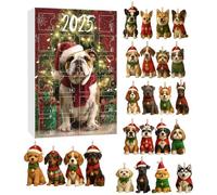 Calendrier De L'Avent | Compte À Rebours Avec Un Pendentif De Chien En Acrylique 2D,Décorations De Noël Pour Chien Sur 24 Jours - Pour Fête De Vacances Arbre Bureau Cheminée Fenêtre Porte Mur