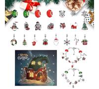 Calendrier de l'Avent Compte à Rebours | Calendrier de 24 Jours pour Créer des Bracelets | Accessoires Bracelets Charmes Kit Créatif pour Adolescents Cadeau Festif Maison