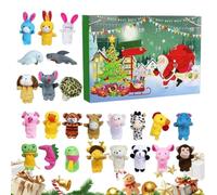 Calendrier de l'Avent Compte à Rebours Calendrier de Noël 24 Jours | Set de marionnettes à doigt d'animaux pour Garçons et Filles Spectacle École Contes