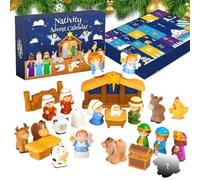 Calendrier de l'Avent Compte à Rebours - Décoration De Maison Scène De La Nativité | Symboles Chrétiens Ornements De Table De Noël | Pour Chambre De Bambin Salon Salle De Classe Bureau Entrée Église
