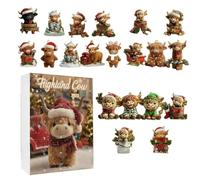 Calendrier de l'Avent Compte à Rebours,Décorations En Acrylique 2D Thème Bétail | 24 Pièces Ornements Pour Arbre De Noël | Pour Fêtes Poignée de Porte Murale Ferme Exposition Comptoir Maison