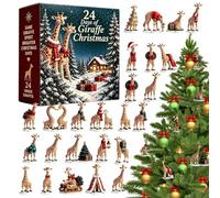 Calendrier de l'Avent Compte à Rebours Girafe à Collectionner en Acrylique | Petits Animaliers Figurines de Bureau Pour Bureau Chambre à Coucher Salon Étagère Rebord de Fenêtre Fête