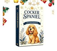 `Calendrier de l'Avent Compte à Rebours Noël Ornement chien 2D plat en | Jouet mignon de Noël à thème chien pour calendrier de l'Avent pour la maison, le bureau, le salon, la fête, le sa