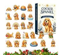 `Calendrier de l'Avent Compte à Rebours Noël Ornement chien 2D plat en | Jouet mignon de Noël à thème chien pour calendrier de l'Avent pour la maison, le bureau, le salon, la fête, le sa