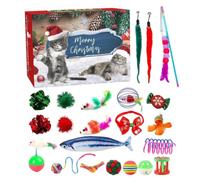 Calendrier de l'Avent Compte à Rebours Noël pour Chat 24 Jours Accessoires | 24 Jours De Interactifs Assortis Pour En Intérieur Et Exercice Anti-Ennui En Dortoir, , Vacances
