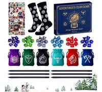 Calendrier De L'Avent Compte À Rebours Noël Set De Dés Polyédriques Avec | Set Dés Compte à Rebours Noël 24 Jours Pour Maison Chambre Appartement Bureau Dortoir Festive
