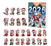 Calendrier de l'Avent Compte à Rebours | Pendentif Thématique Chat En Acrylique 2D | 24 Jours du Calendrier de l'Avent de Noël,Pour L'Hiver, Le Nouvel An, L'Arbre De Noël, Le Sac À Dos, Le Sac Et Les