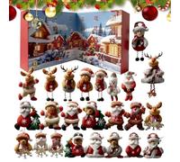 Calendrier de l'Avent - Compteur de Noël - Calendrier de Noël 24 jours avec animaux en peluche - Décoration de pour les vacances, collection de fêtes saisonnières - Décoration saisonnière