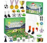 Calendrier de l'Avent Coupe du Monde 2024: Compte à Rebours de 24 Jours avec Jouets de Football - Cadeau de Noël Parfait pour Garçons et Filles