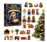 Calendrier de l'Avent Crèche de Noël Mini Crèche 2D en Acrylique 24 Jours | de fête amusants, cadeaux de fête pour Porte Mur Manteau de Cheminée Sapin Maison Église Bureau Entrée