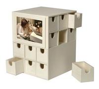 Calendrier de l'Avent cube 24 tiroirs 22 x 17 cm Beige G