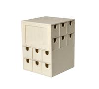 Calendrier de l'Avent cube 24 tiroirs 22 x 17 cm Beige G