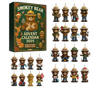 Calendrier de l'Avent Dancing Bears, 24 Mini Ornements Oursons pour Décorer le Sapin de Noël, Compte à Rebours Jusqu'à Noël Ours Dansants Figurines Classiques à Collectionner, Décorations pour Sapin