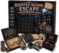 Calendrier de l'Avent d'aventure mystérieuse 24 jours, jeu puzzle | Les thèmes ouvrent une nouvelle découverte chaque jour, cadeau de compte à rebours for la famille,(B)