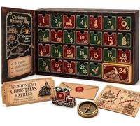 Calendrier de l'Avent d'aventure mystérieuse 24 jours, jeu puzzle | Les thèmes ouvrent une nouvelle découverte chaque jour, cadeau de compte à rebours for la famille,(A)