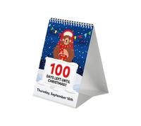Calendrier de l'Avent de 100 jours 2021, calendrier portable pour le compte à rebours de Noël de 5,91 x 4,13 pouces pour la décoration de la salle de bureau à domicile