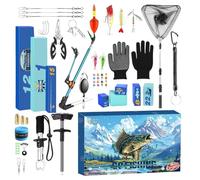 Calendrier de l'Avent de 2025 | Calendrier de Noël 24 jours avec de | Ensemble complet avec porte-canon, compteur, appâts, hameçons - cadeau pour homme, père, mari, garçon