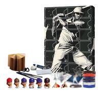Calendrier de l'Avent de 24 jours avec calendrier de l'Avent aveugle et objets de collection pour les fans Parfait pour Noël Noir Yrv140 (noir, 26 x 18 x 3,5 cm)