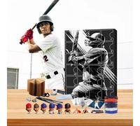Calendrier de l'Avent de 24 jours avec calendrier de l'Avent aveugle et objets de collection pour les fans Parfait pour Noël Noir Yrv109 (noir, 26 x 18 x 3,5 cm)