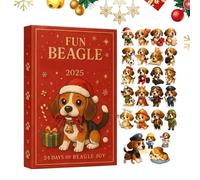 Calendrier de l'Avent de 24 jours pour chiens - Compte à rebours de Noël avec œuvres d'art décoratives pour chiots - Convient pour poignée de porte, environnement de vacances ou bas - Décoration