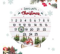 Calendrier de l'Avent de 25 jours avec inscription « Countdown To Christmas » - Décoration en bois - Pour intérieur ou extérieur - Pour cheminée, bureau, table