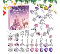 Calendrier De L'Avent De Bijoux | Avent Noël 24 Jours 2025,Kit De Bijoux Pour Filles Avec Boucles D'Oreilles, Collier, Bracelet Pour Décompte | Pour Adultes, Femme, Famille, Anniversaire, Saint-, Se