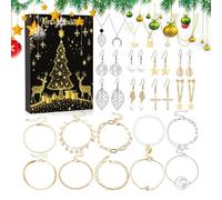 Calendrier de l'Avent de bijoux, Noël 24 jours 2025, boucles d'oreilles, collier, bracelet, compte à rebours, pour petite amie, épouse, famille, amis, ainsi que pour les fêtes de vacances et