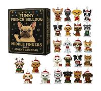 Calendrier De L'avent De Bulldog Franc Drôle 2025, Noël 24 Jours Calendrier À Rebours En Chapeaux Et Pulls De Vacances, Décorations De Sapin De Noël Amusantes Pour Amoureux Des Chiens
