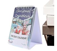 Calendrier de l'Avent de bureau 2025 avec compte à rebours de 100 jours - Calendrier de table de Noël avec plaisir quotidien - Compte à rebours jusqu'à Noël pour et adultes - Utilisation des