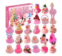 Calendrier de l'avent de canard en caoutchouc 2025, 24pc Bath Ducks pour enf-ants pour les enf-ants Counomale de l'Avent, dessin animé Figurines Calendrier miniature canard, baignoire pour enf-ants