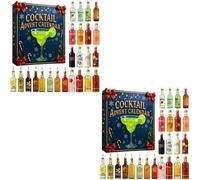 Calendrier de l'Avent de Cocktail 2025, Calendrier à rebours de Noël de garniture de cocktail de 24 jours, un voyage de dégustation quotidien à travers le monde, Compte à rebours de vacances (2PCS)