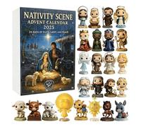 Calendrier de l'Avent de Crèche de Noël, Compte à Rebours de Noël 2025 Biblique avec Crèche, Décoration de Noëls en Acrylique Cadeau pour les Croyants