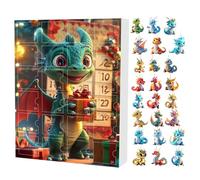 Calendrier De L'Avent De Dinosaure De Noël - 24 Jours D'ornement De Dragon, Calendrier De Compte À Rebours De Noël, Pendentif De Dinosaure Miniature, Ornement À Suspendre, Décoration De Vacances | Cal