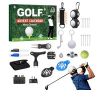 Calendrier de l'Avent de golf 2025 - Calendrier de compte à rebours de Noël pour golfeurs | 24 jours de cadeaux comprenant des balles de golf, des tees et des marqueurs | Cadeau idéal pour père, mari