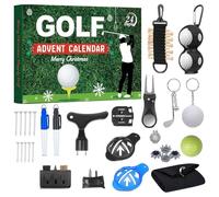 Calendrier de l'Avent de golf 2025 pour hommes et adultes. Calendrier de compte à rebours de Noël. Kit d'outils de golf avec balles, tees, marqueurs de balle et plus encore