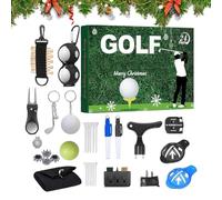 Calendrier de l'Avent de golf : coffret cadeau de compte à rebours 24 jours 2025, kit d'outils de sport, boîte amusante pour les fêtes | Décoration de Noël pour hommes, femmes