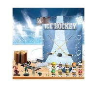 Calendrier de l'Avent de hockey 2024 Cadeau de vacances en résine Compte à rebours de 24 jours Celui avec 24 petites portes Décoration de boule de glace Souvenir miniature Décoration de Noël